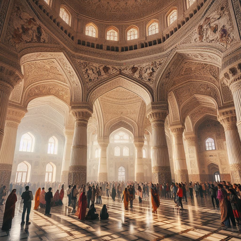 The inside of the Taj Mahal